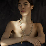 Collana maglia ovale Chains & Ropes - placcata oro sabbia