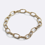 Girocollo maglia ovale Chains & Ropes - placcato oro sabbia