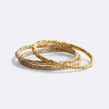 Set di bracciali Bangle Chains & Ropes, due in bronzo e uno placcato in oro giallo, DILETTA