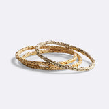 Set di bracciali Bangle Chains & Ropes, due in bronzo e uno placcato in oro sabbia, DILETTA