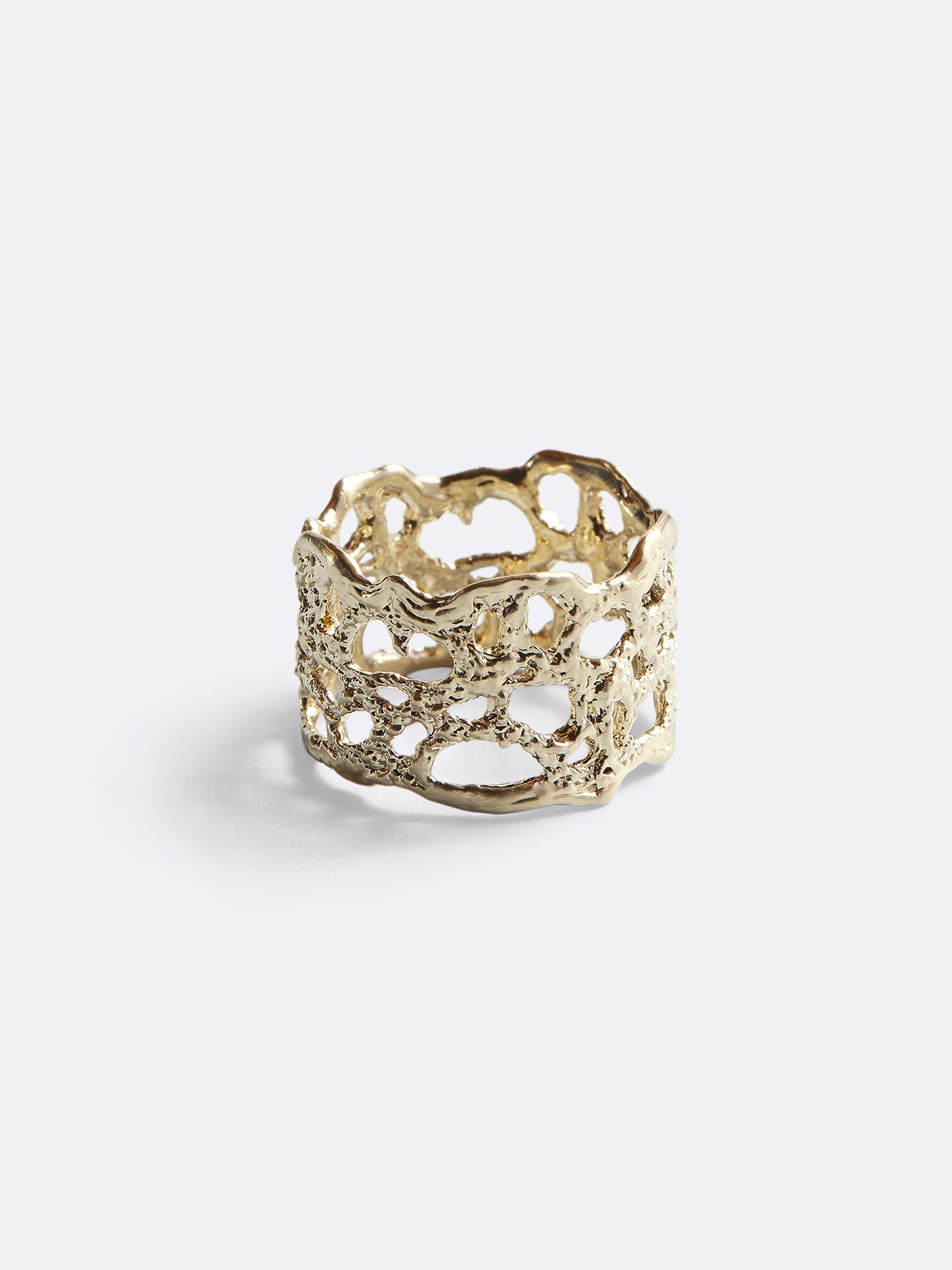 Anello Fascia Lace - placcato oro sabbia - DILETTA