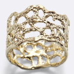 Anello Fascia Lace - placcato oro sabbia -DILETTA