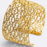 Bracciale alla schiava Lace, traforato e placcato oro giallo