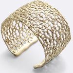 Bracciale alla schiava Lace, traforato e placcato oro sabbia 