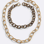 Collana a catena Duo Chains & Ropes in bronzo e oro nero, DILETTA