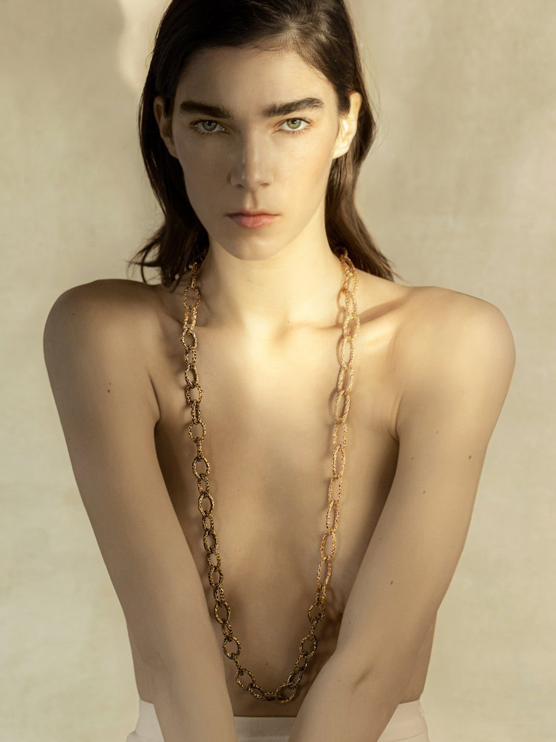 Collana a catena Duo Chains & Ropes in bronzo e oro nero, DILETTA