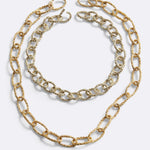 Collana a catena Duo Chains & Ropes in bronzo e oro sabbia, DILETTA